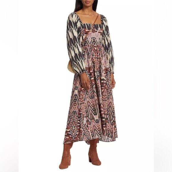 MARIA CHER Multicolored Southwestern 100% Cotton Junin Naibi Dress size XS - Picture 15 of 16